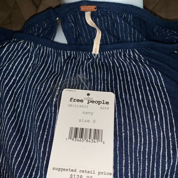 NWT free people embroidered boho scoopneck top - Picture 2 of 10